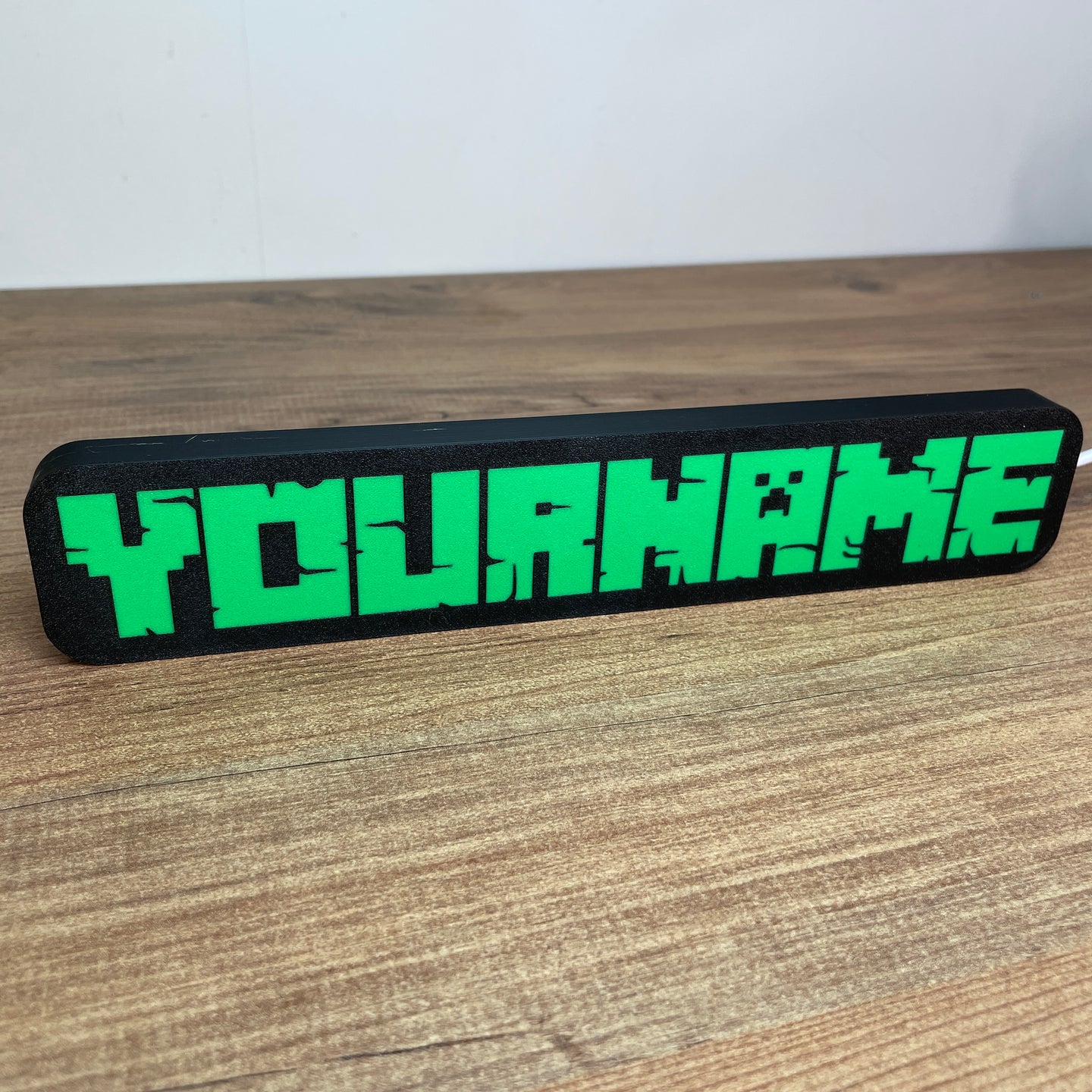 minecraft themed led light box black background