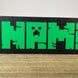minecraft style nameplate light glowing green text