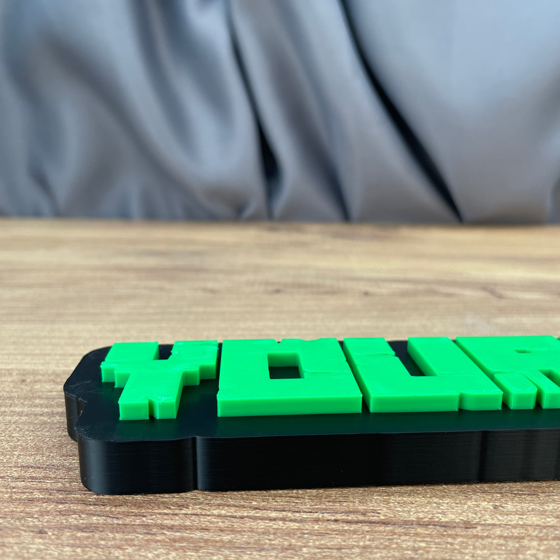 minecraft inspired custom text sign 3d printed