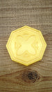 RuneScape inspired gold coin collectible measuring approximately 4cm across, shown for scale with its bright silk gold finish and detailed design