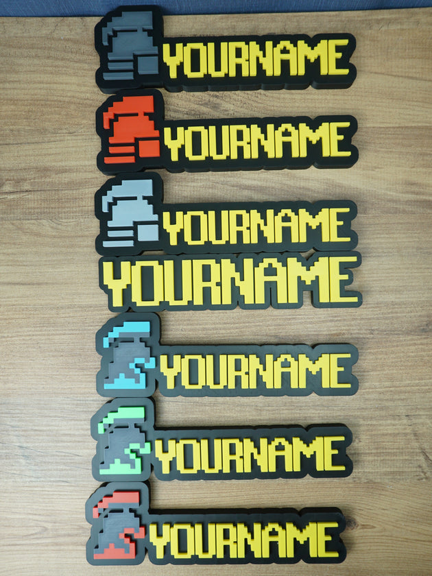 RuneScape Ironman nameplate red grey silver colour variants