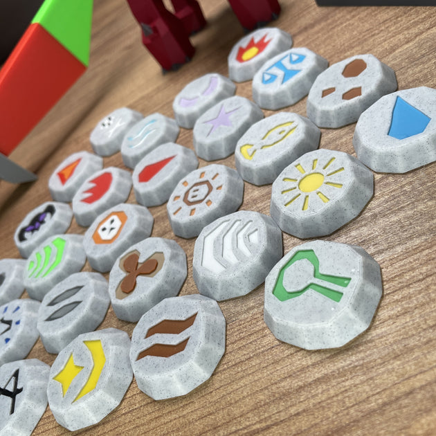 3D printed OSRS rune collection display  