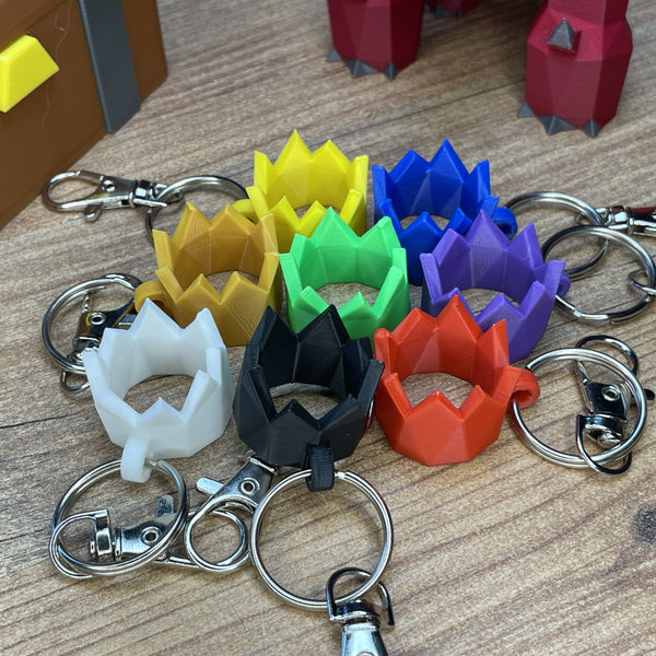Full set of RuneScape party hat keyrings in 8 colors