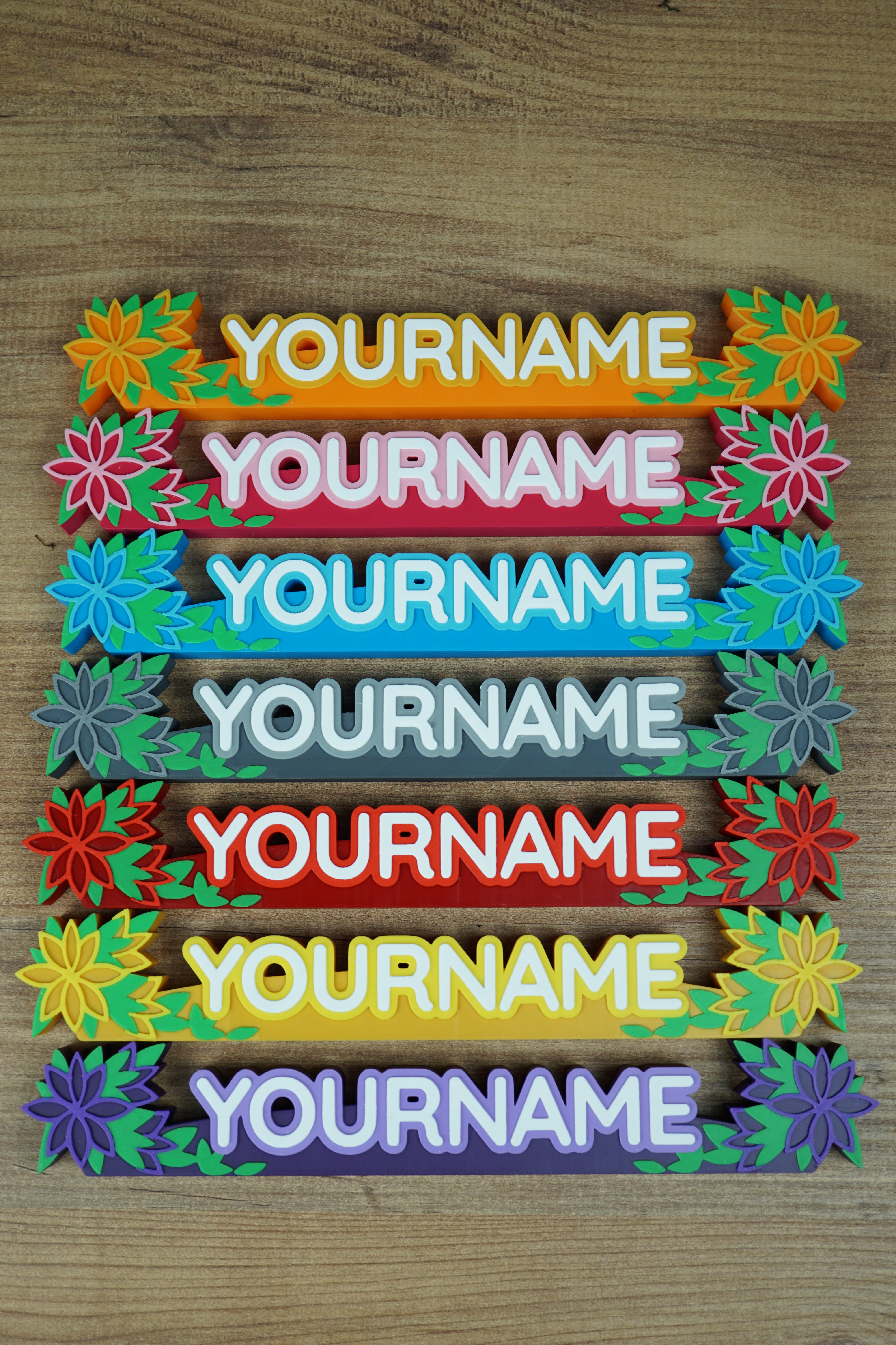Palia Blossoms 3D printed nameplate collection