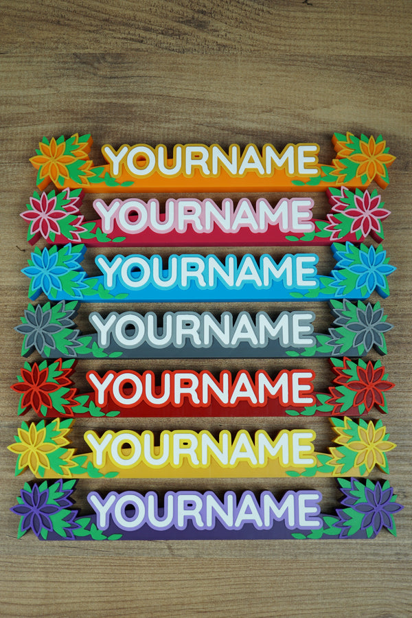 Palia Blossoms 3D printed nameplate collection