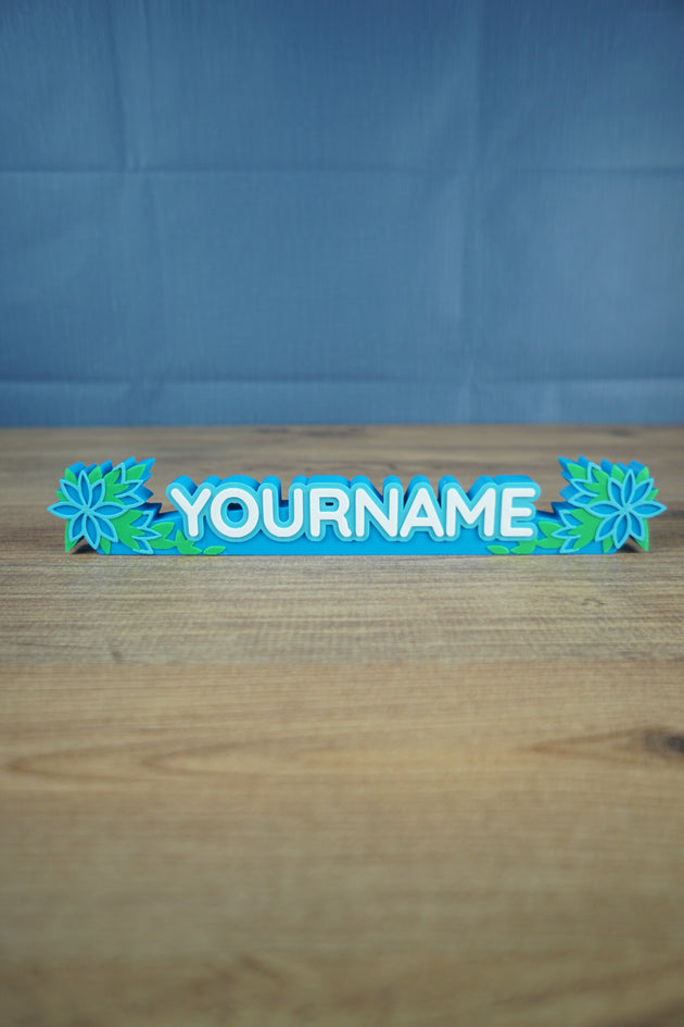 Palia Bluetiful Blossoms custom nameplate 3D printed