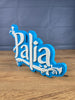 Palia fan art display stand on wooden desk