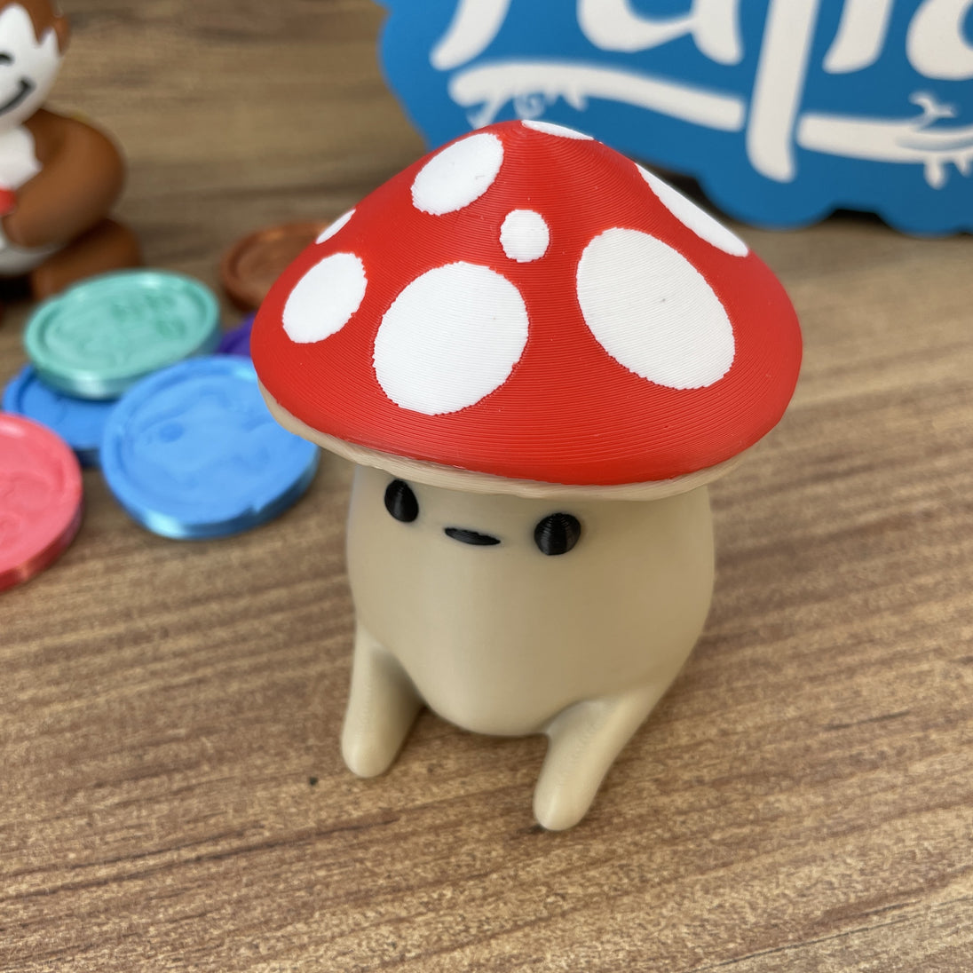 Palia inspired Fun Guy collectible close up