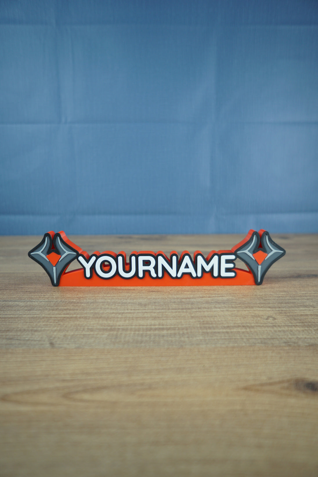 Fierce Fatale custom 3D printed nameplate inspired by Palia with bold feminine design