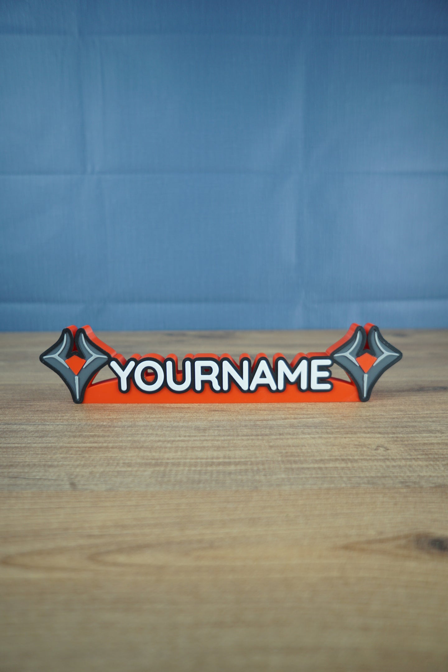 Fierce Fatale custom 3D printed nameplate inspired by Palia with bold feminine design