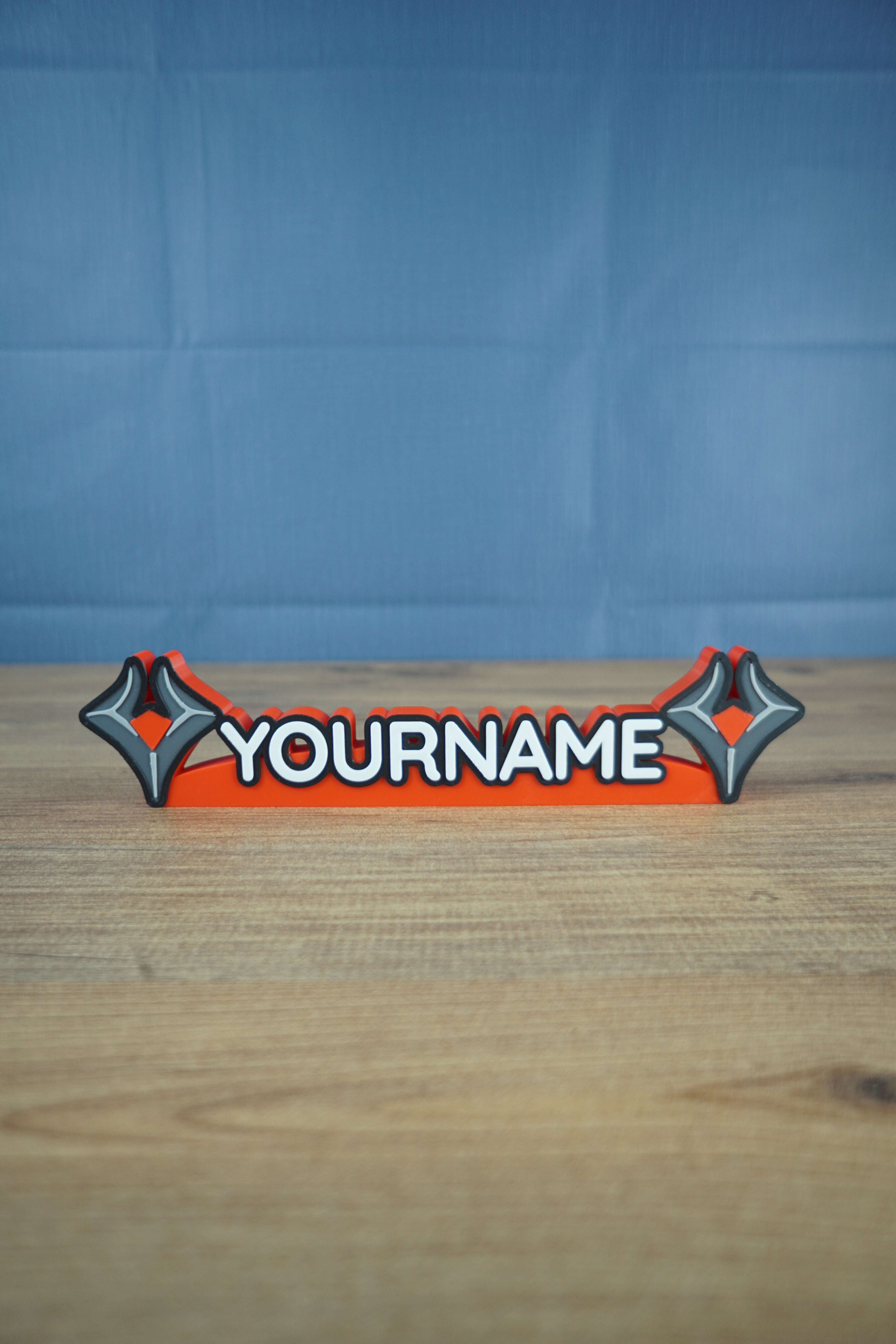 Fierce Fatale custom 3D printed nameplate inspired by Palia with bold feminine design