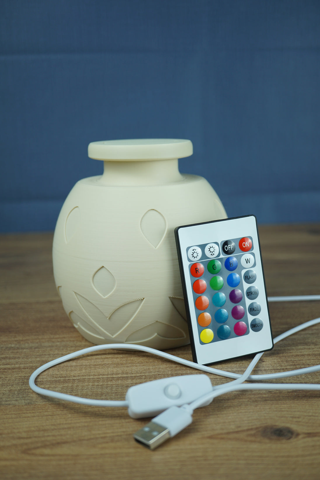 Color changing LED lamp inspired by Palia homestead design