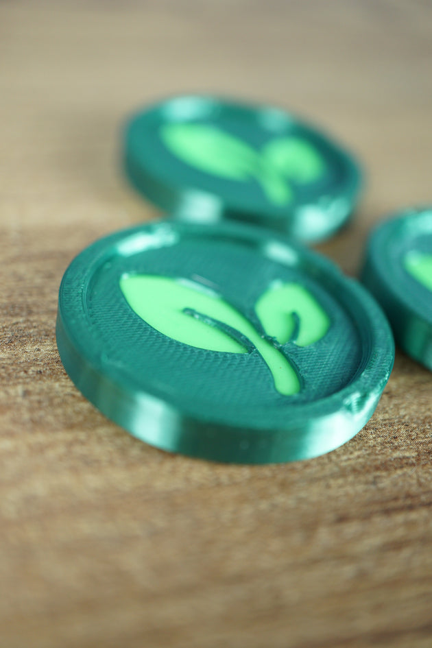 3D printed Palia gardening medal keychain with silk PLA finish gaming gift