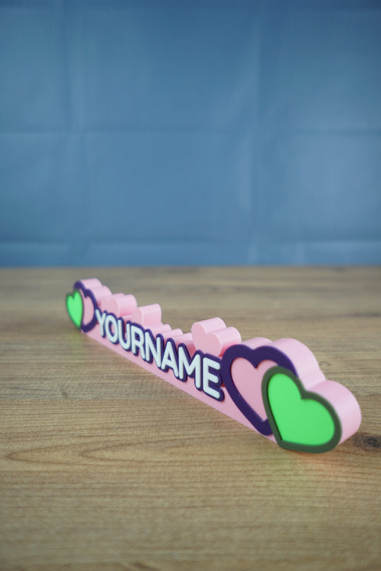 Palia inspired heart nameplate personalized gaming desk decor with cute aesthetic