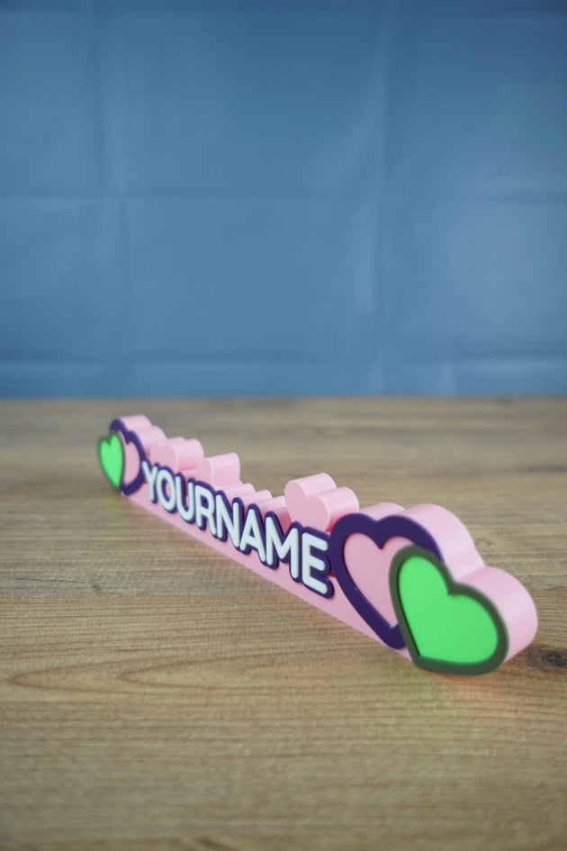 Palia inspired heart nameplate personalized gaming desk decor with cute aesthetic