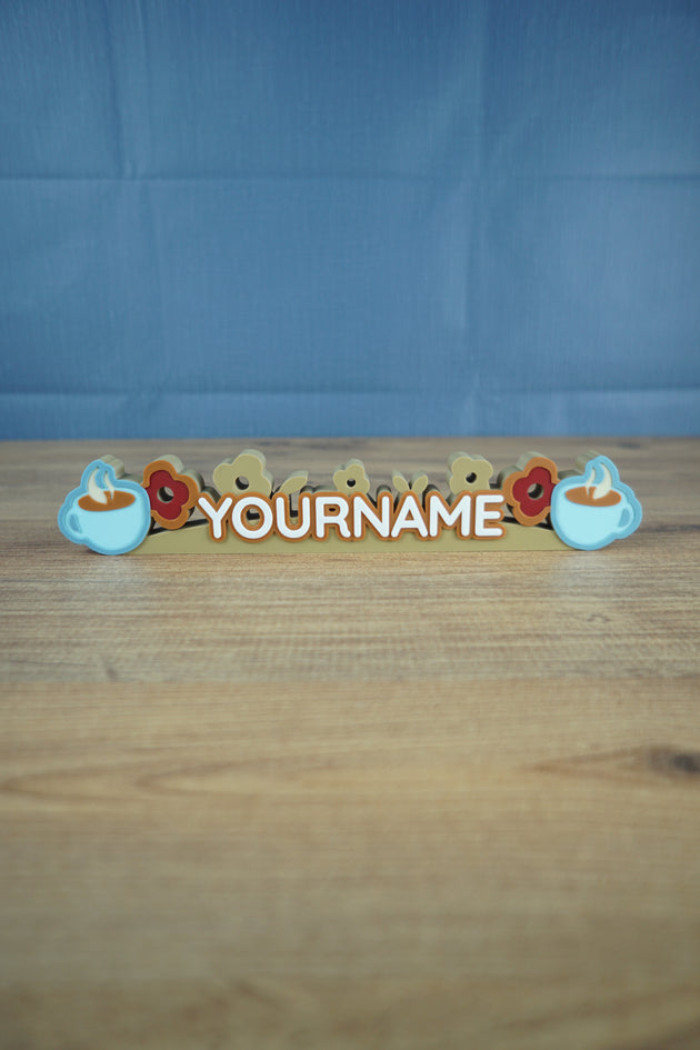 Housewarming Hero custom 3D printed nameplate inspired by Palia with cozy home theme