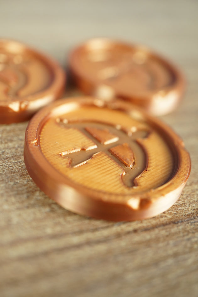 3D printed Palia hunting medal keychain with silk PLA finish gaming gift