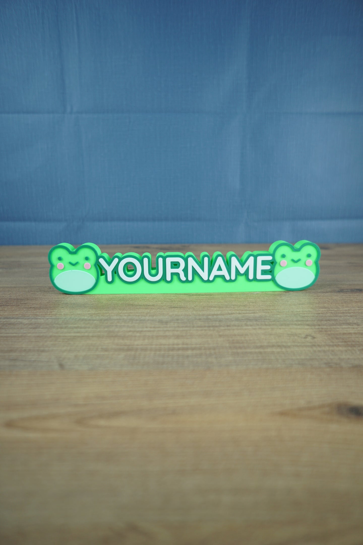 Lilypad Leaper custom 3D printed nameplate inspired by Palia with frog and lily pad design