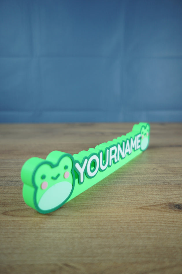 Palia inspired Lilypad Leaper nameplate personalized desk decor with nature theme