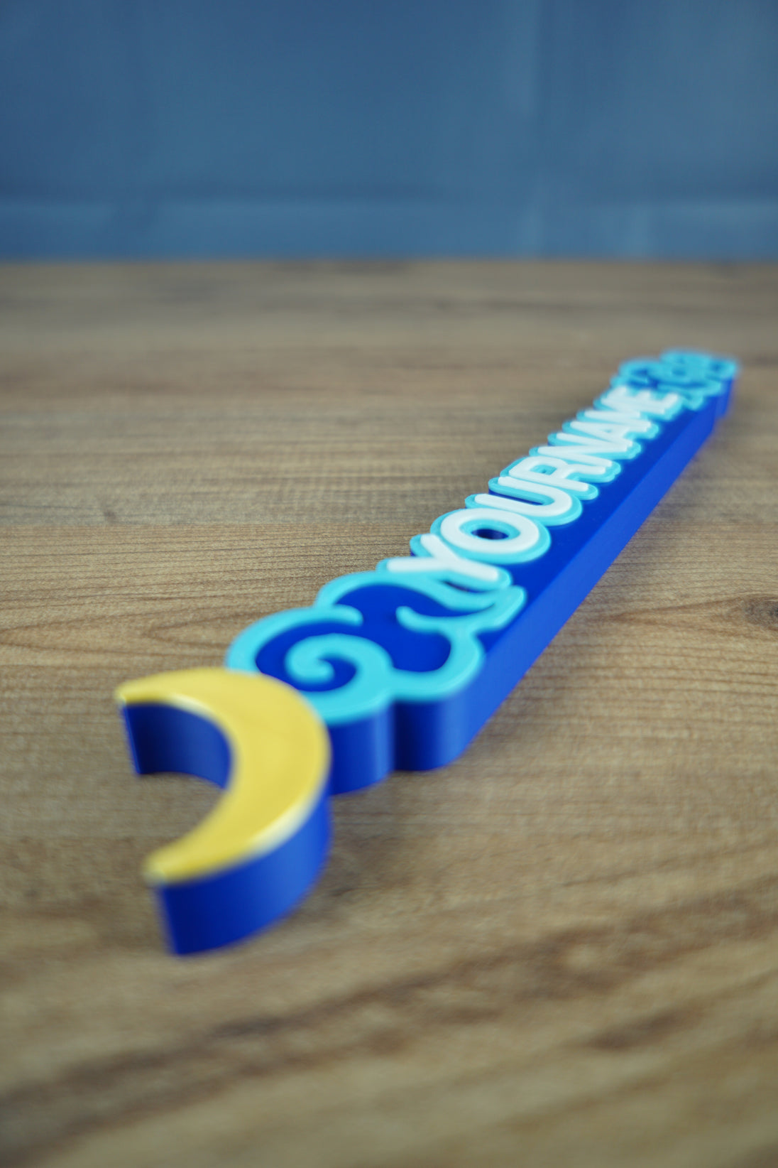 Custom Maji Market nameplate 3D printed cozy gamer decor