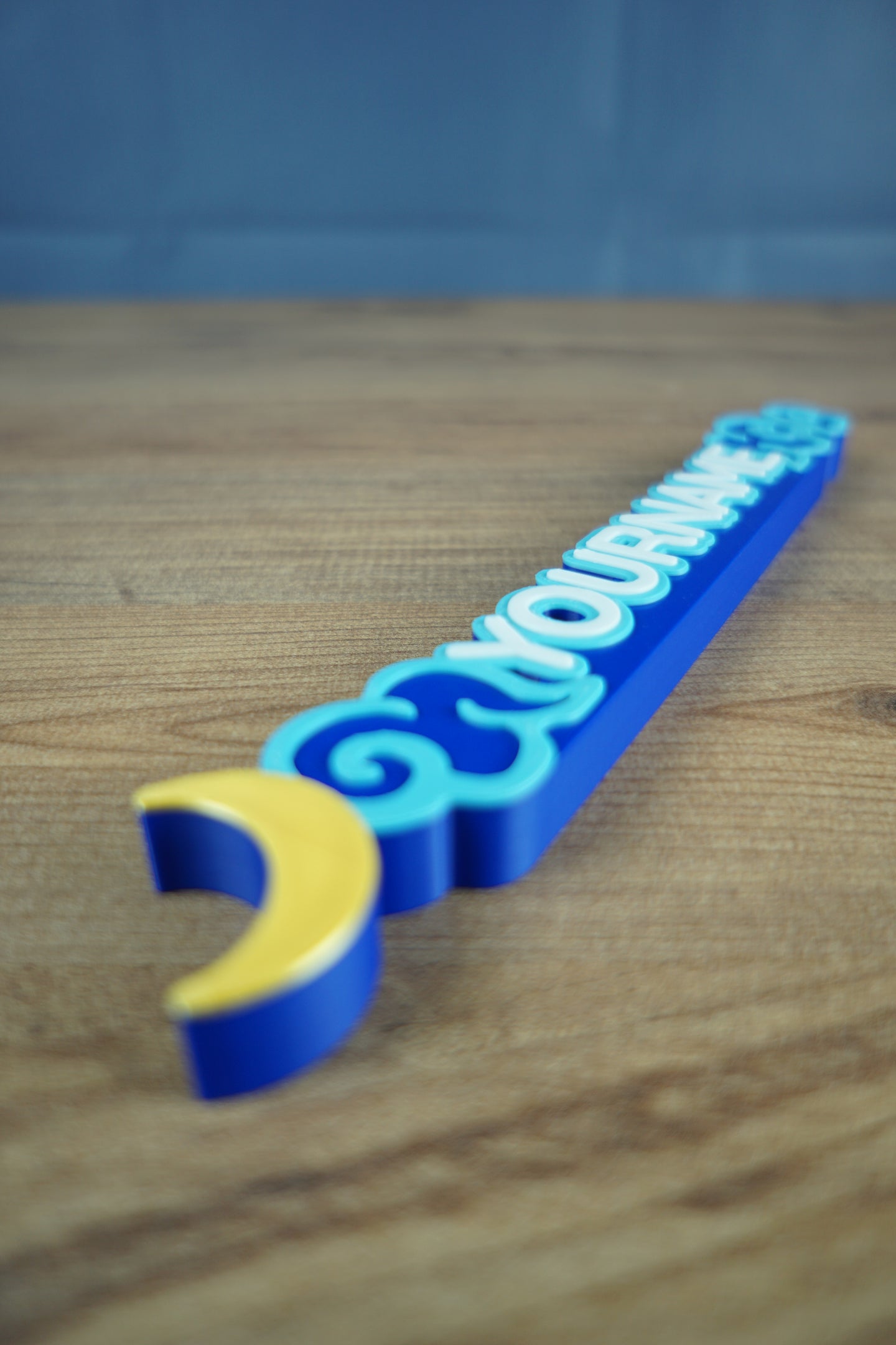 Custom Maji Market nameplate 3D printed cozy gamer decor