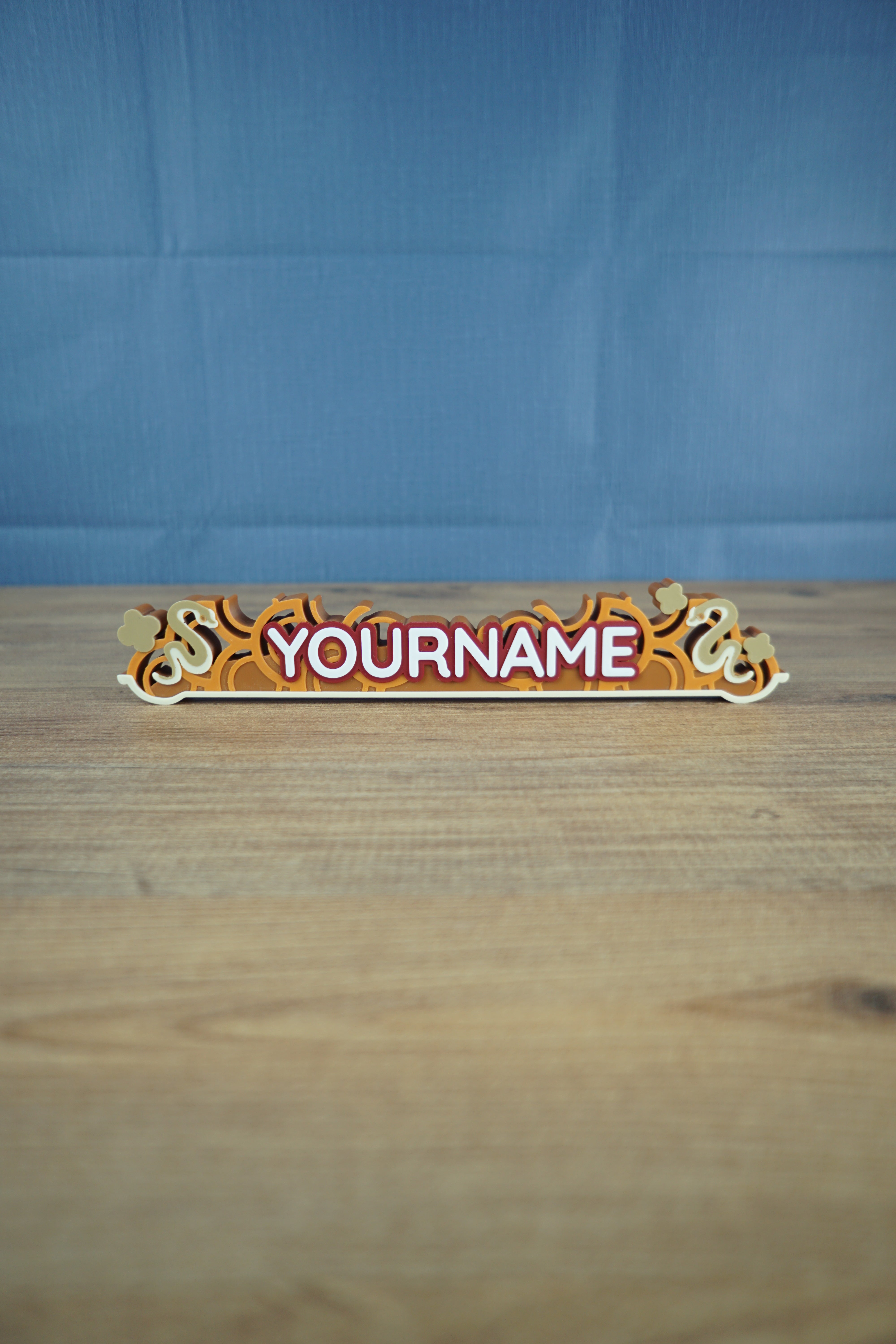 3D printed Naga’s Blessing nameplate from Palia cosmetic reward