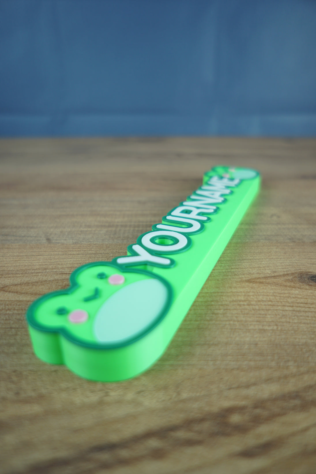 Palia Lilypad Leaper nameplate frog themed personalized display piece