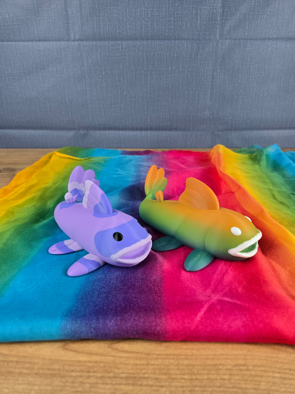 palia prismfish plush 3d printed rainbow fish toy side shot