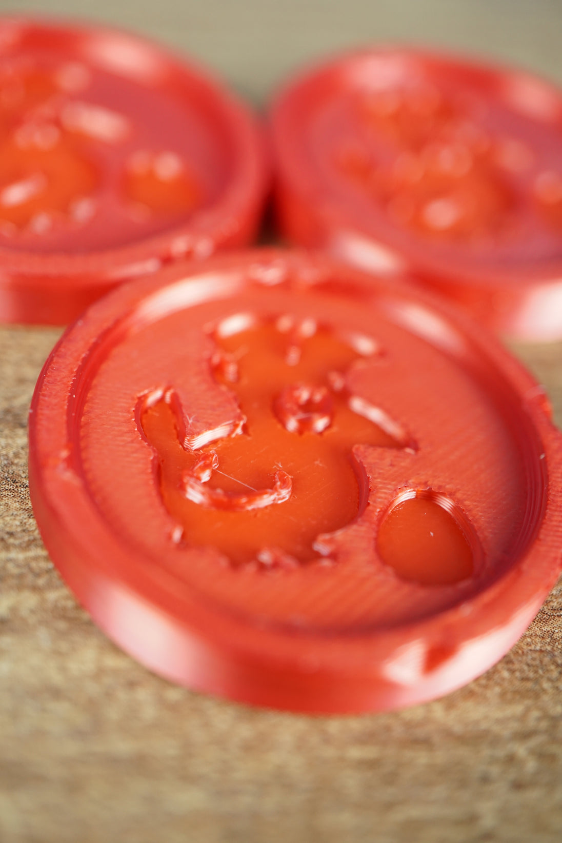 red 3D printed ranching coin Palia inspired design