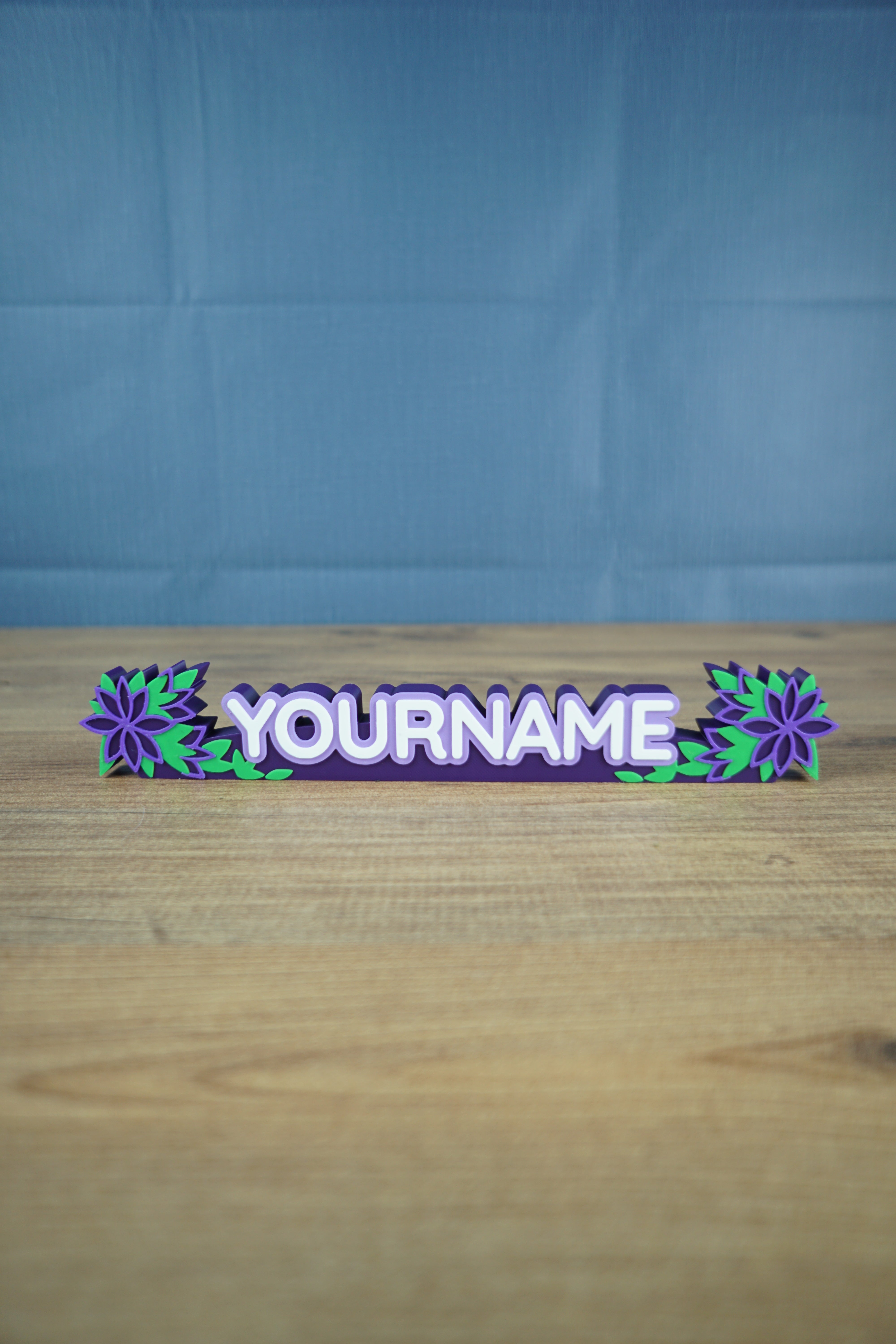 Custom Royal Blossom nameplate from Palia 3D printed sign
