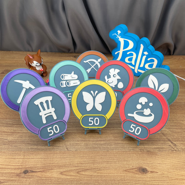 personalised Palia skill badge 3D printed display