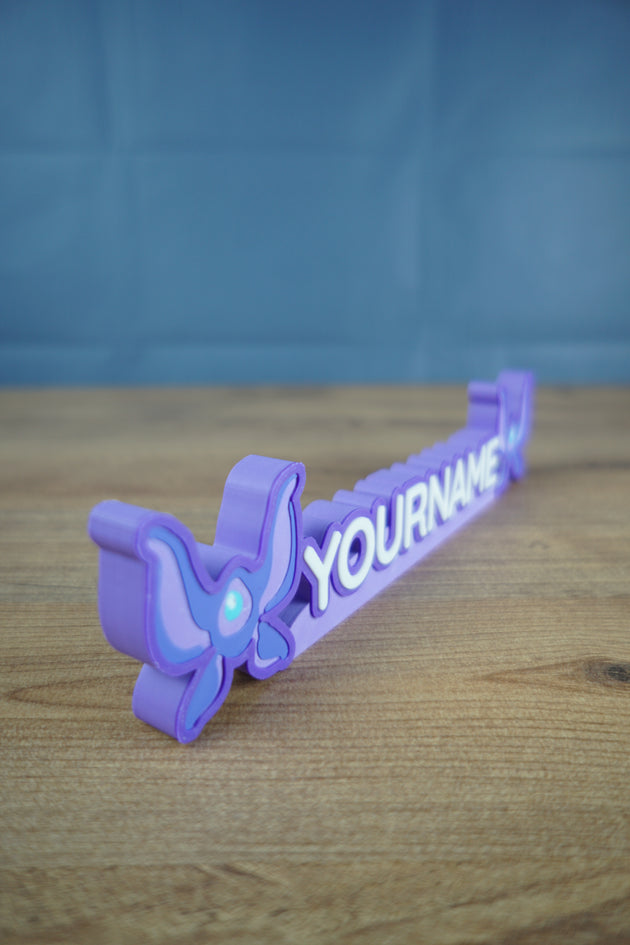 Palia inspired Starfall Sylph nameplate personalized gaming desk decor with fantasy aesthetic
