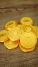 Palworld Gold Coin replica pack options arranged together, available in quantities of 5, 10, 25, 50 or 100 for displays, cosplay and gaming even