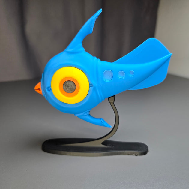 Full Colour Subnautica Peeper Fish Model on Display Stand