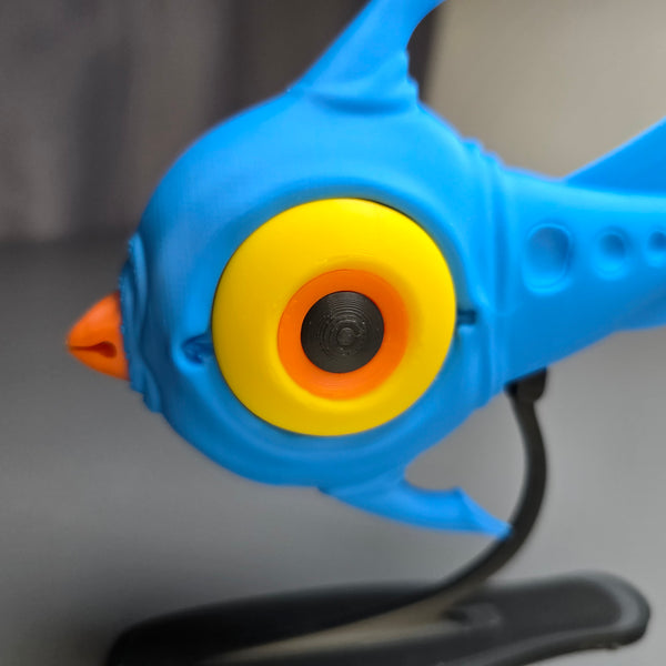 Front View of Subnautica Peeper Figure on Stand
