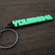 custom minecraft name tag keychain close up