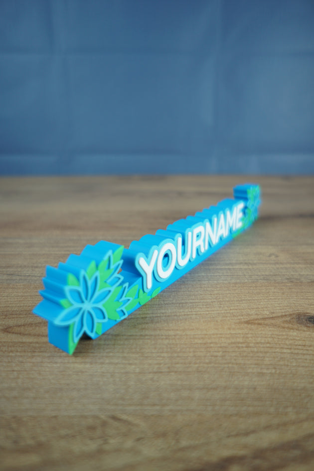 Palia Bluetiful Blossoms custom nameplate 3D printed