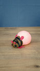 Pink Palia-inspired lantern bug plush figure shown from the front with dark pink accent details.