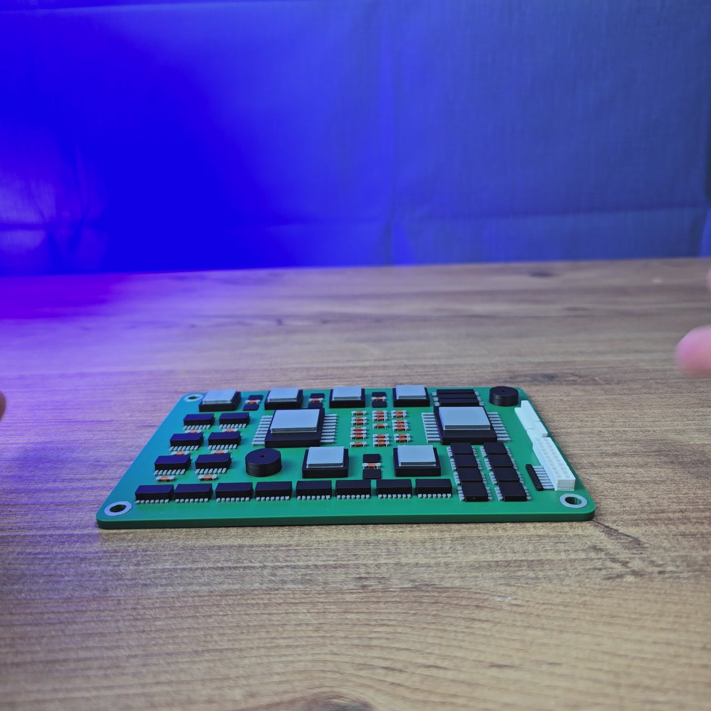 Military circuit board replica inspired by Escape from Tarkov shown being held and rotated by hand, designed as a gaming display piece, collectible, or Tarkov fan gift.