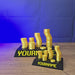 3D-printed Old School RuneScape max gold stack nameplate shown being held and displayed, with a gold coin stack design and personalised name option for OSRS fans.