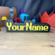 RuneScape Font LED Nameplate – Yellow Text on Black – 3D Printed Gamer Tag