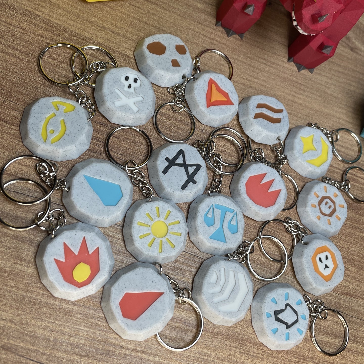 full collection of rune keyrings
