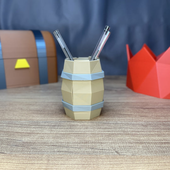 Barrel pen pot RuneScape themed desktop organizer