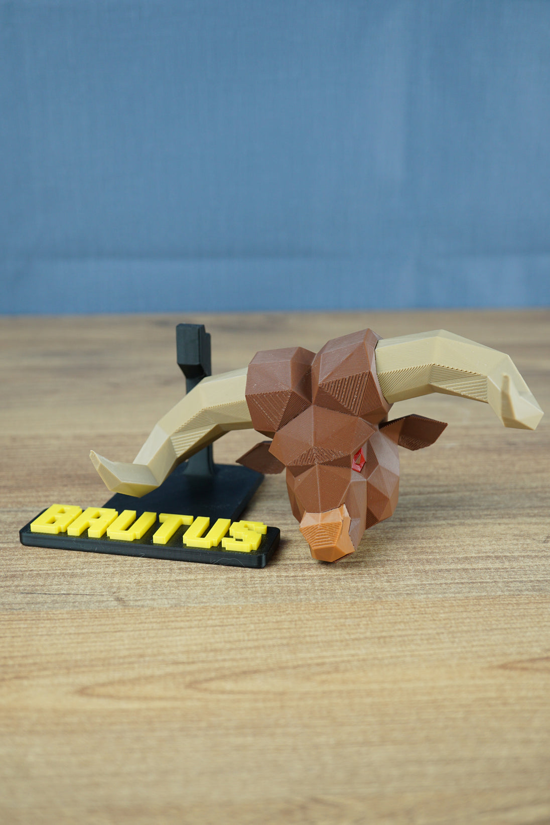 RuneScape Brutus statue head full colour angled view 3D printed
