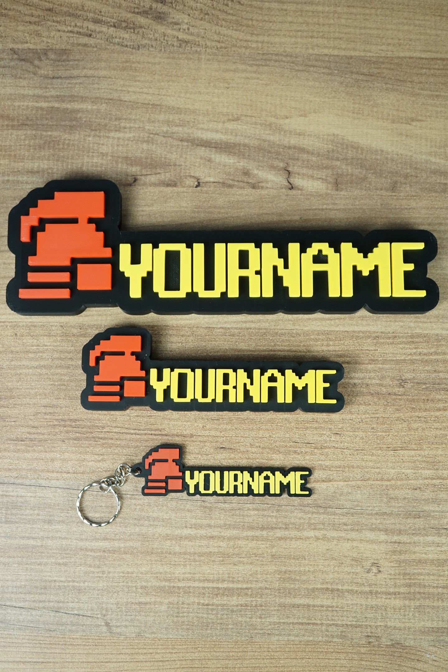RuneScape Hardcore Ironman custom nameplate 3D printed with OSRS font