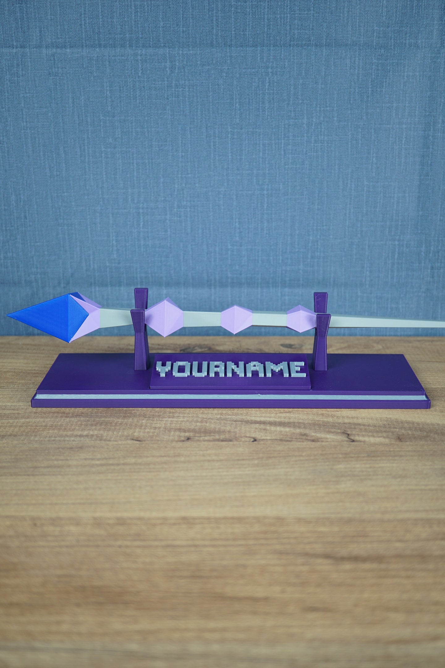 RuneScape Kodai Wand with custom nameplate 3D printed display