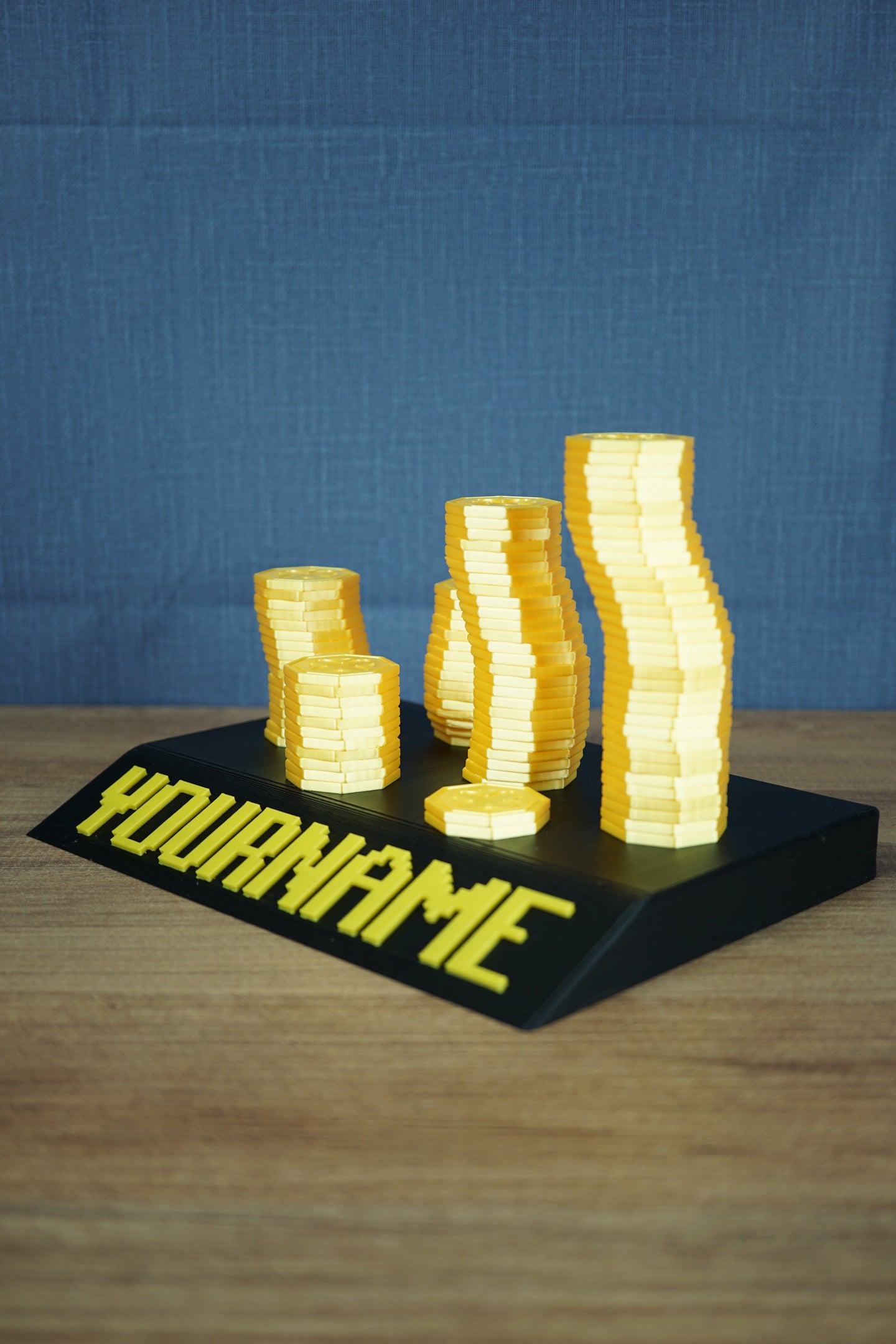 RuneScape max cash nameplate side view coin stack design