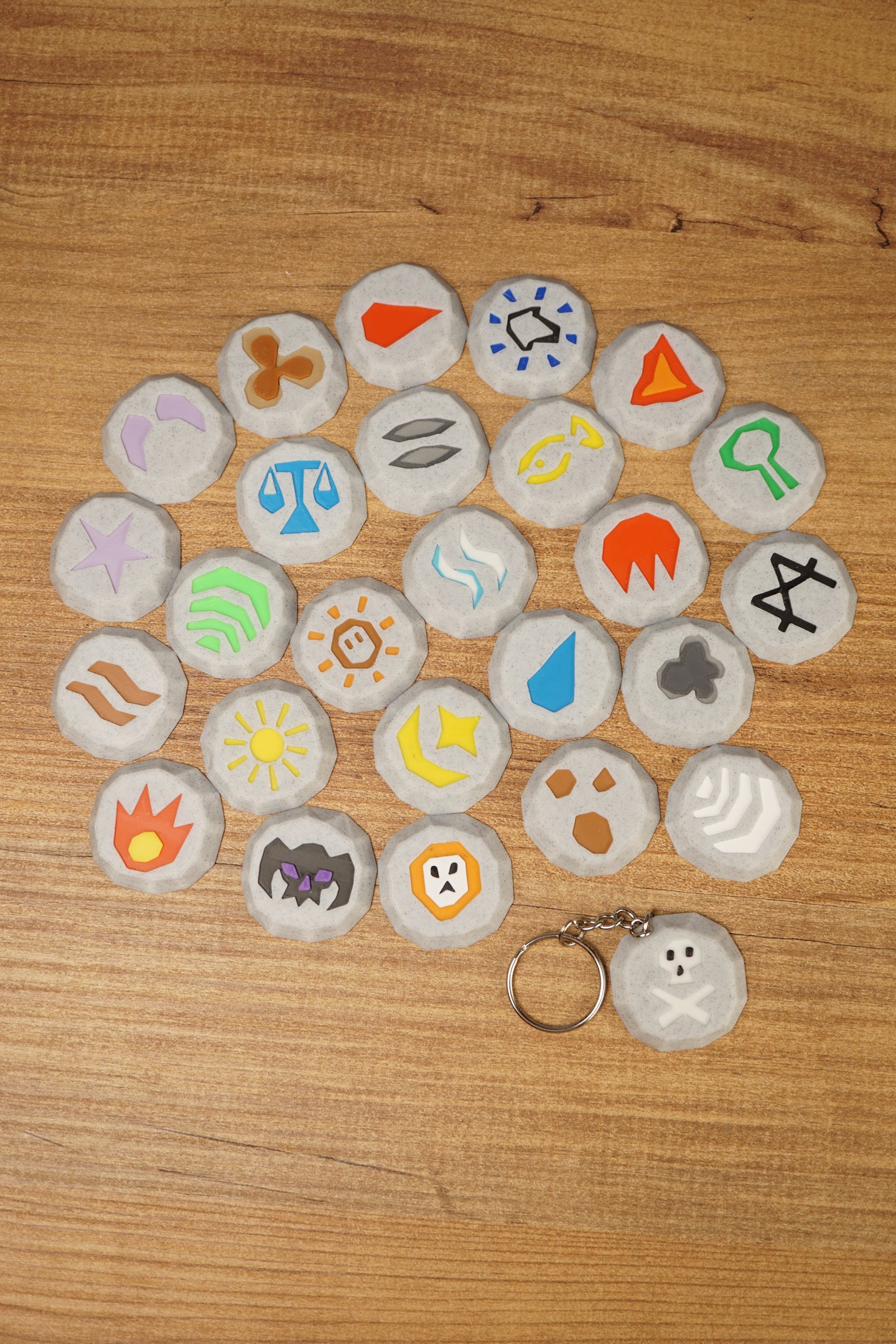 RuneScape rune keyring collection multiple OSRS rune variants