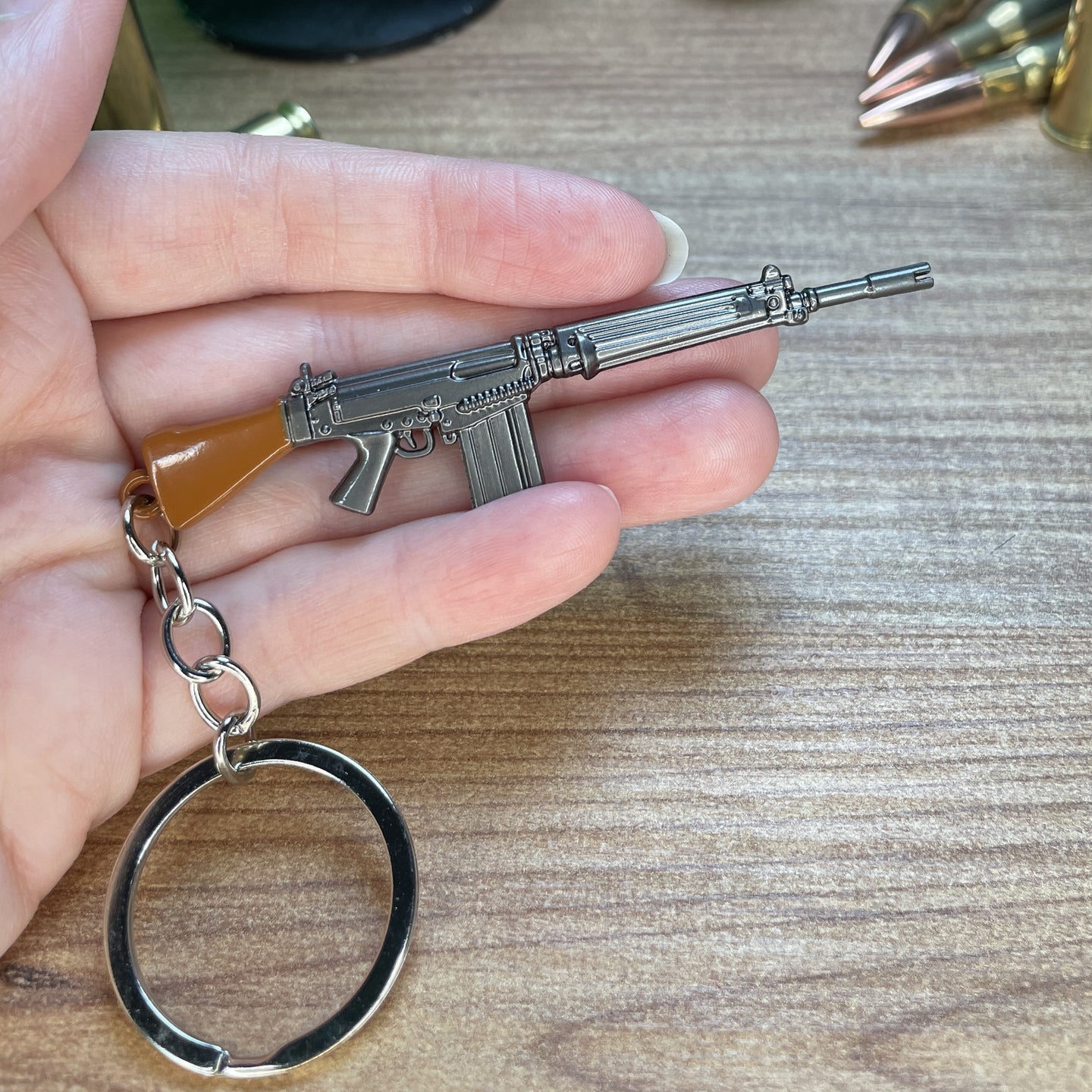 SA58 and FAL metal keychain replicas