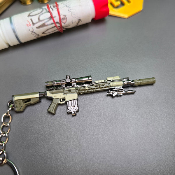 SR-25 DMR rifle keychain replica – Tarkov modded

